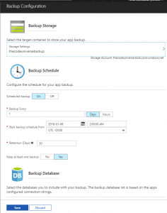 Option to set backup frequency